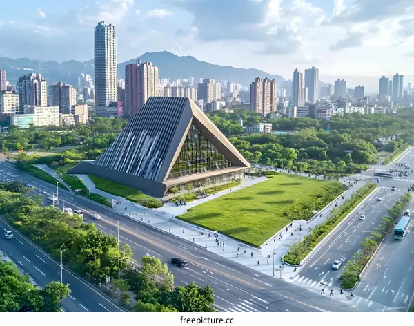 Modern Architecture Building Cityscape Aerial View