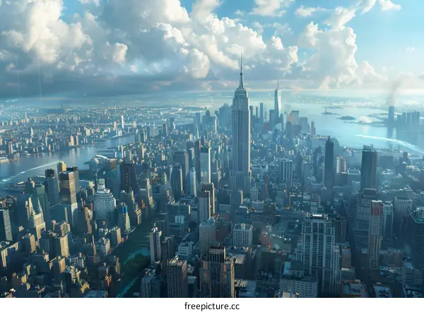 Aerial View of New York City Skyline