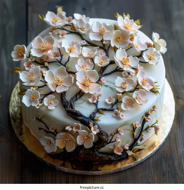 Amazing Artistic Cake Decorated With Blossoming Tree