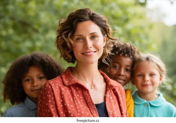 Family Portrait Outdoors Smiling People