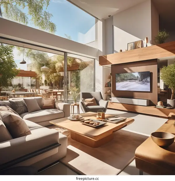 Modern Scandinavian Living Room with Natural Elements