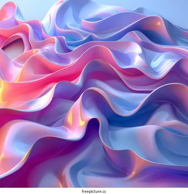 Colorful 3D Render of a Wavy Silk-Like Surface