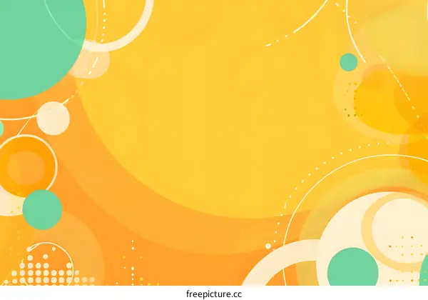 Abstract Yellow Background with Green and Orange Circles