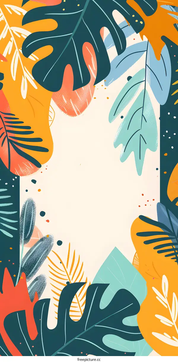 Tropical Leaves Illustration Background