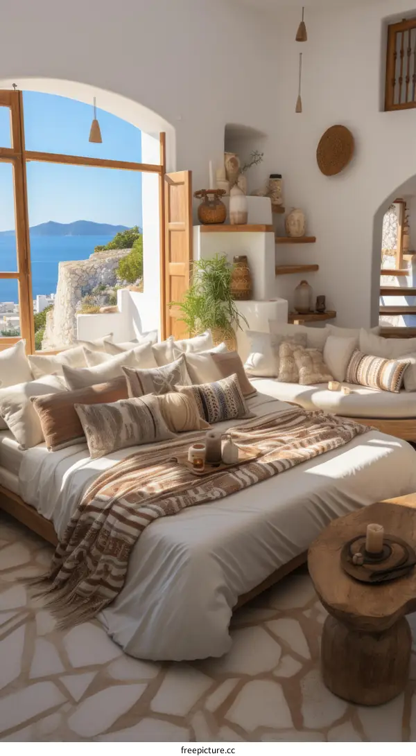 Mediterranean Sea View Bedroom in Greece