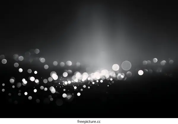 Abstract Black and White Bokeh Background