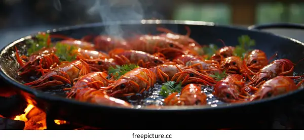 A Delicious Plate of Crayfish Served Hot