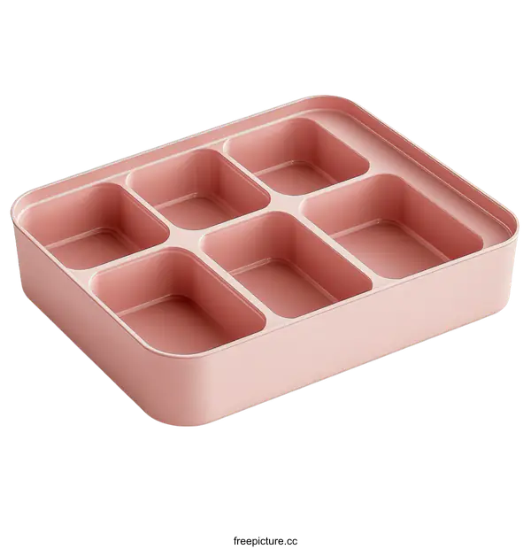 [Transparent Background PNG]Pink Storage Organizer with Compartments