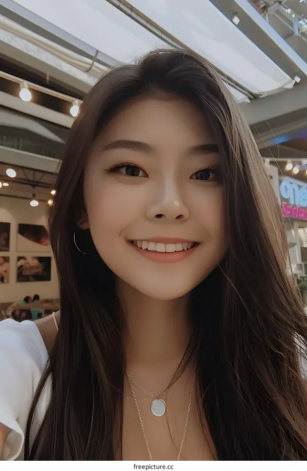 Portrait of a Young Asian Woman Smiling