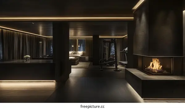 Modern Luxury Home Gym and Living Area Interior Design