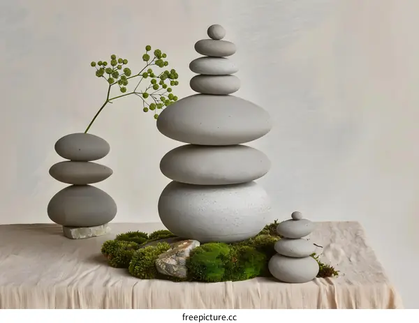 Stone Stack Zen Garden Decoration Still Life Photography
