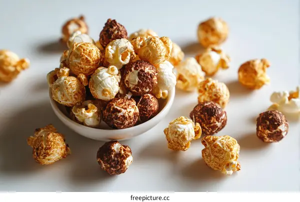 Popcorn Variety in a White Bowl