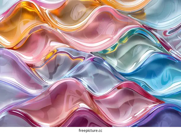 Abstract Pastel Glass Waves Background