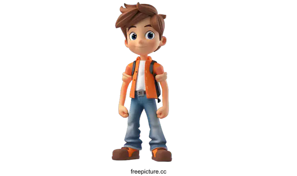 [Transparent Background PNG]Happy smiling boy in casual clothes