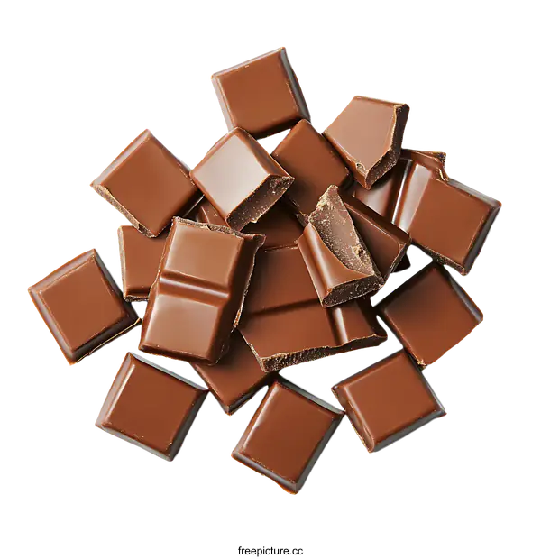 [Transparent Background PNG]Delicious Chocolate Pieces on White Background