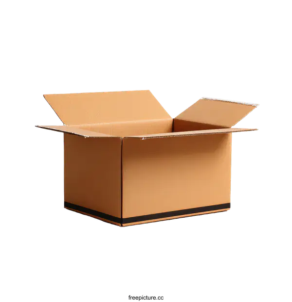 [Transparent Background PNG]Open Cardboard Box on White Background