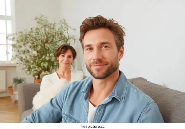 Couple Relaxed at Home Portrait