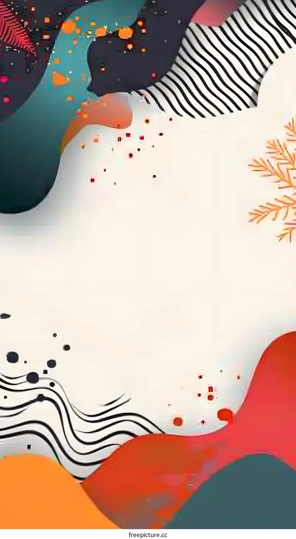 Abstract Geometric Shapes with Watercolor Effect