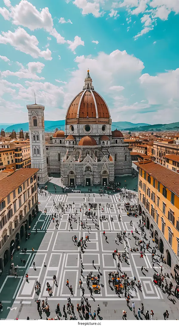 Aerial View of the Duomo in Florence Italy