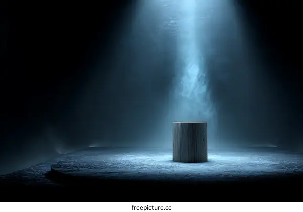 Modern Minimalist Product Display with Wooden Cylinder