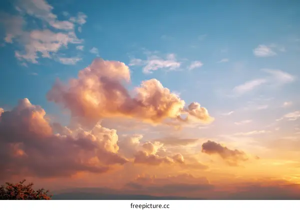 Dramatic Sunset Sky with Colorful Clouds