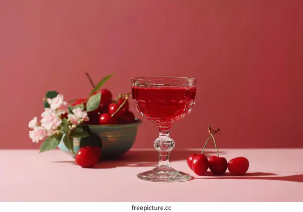 Elegant Cherry Drink Still Life