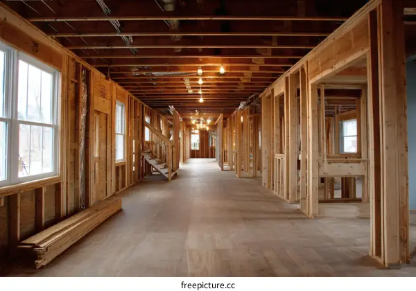 Under Construction House Framing Interior
