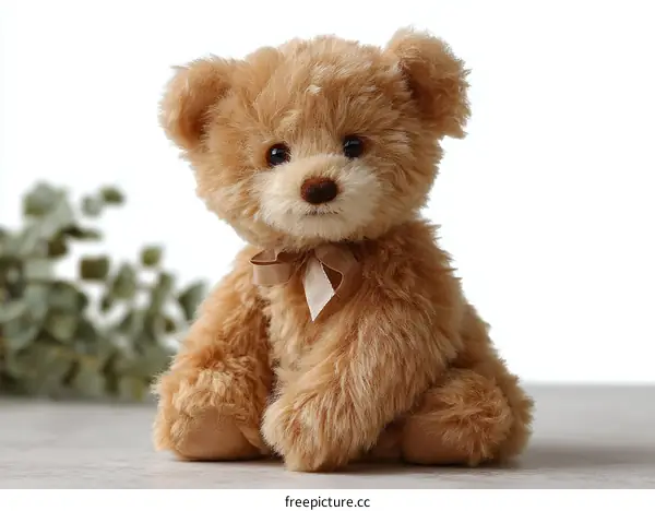 Adorable Teddy Bear on a Light Background