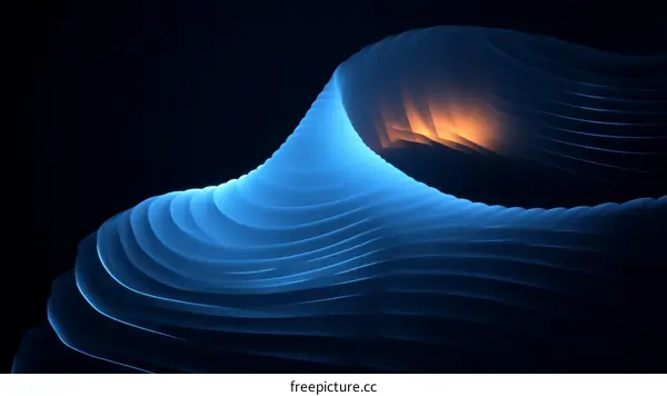 Abstract Blue and Orange Geometric Design