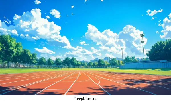 Beautiful Sunny Day at the Running Track