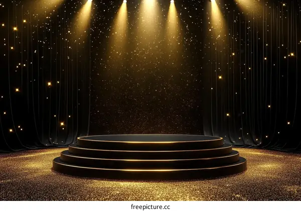 Black Gold Stage Podium Display