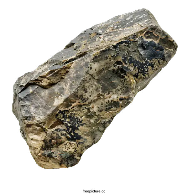 [Transparent Background PNG]Close Up of a Gray and Brown Rock