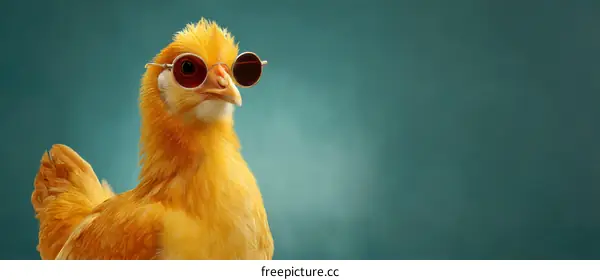Funny Yellow Chick with Sunglasses