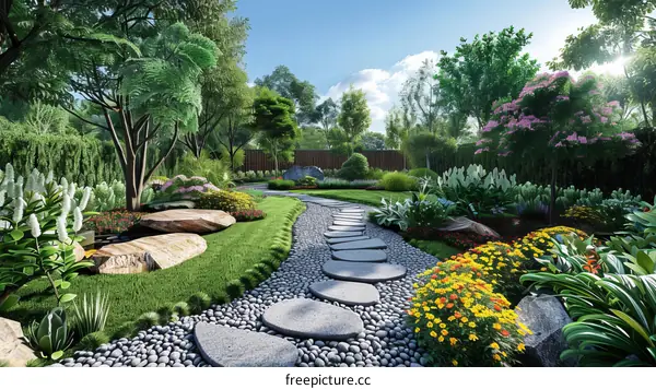 Landscaping and Gardening with Rocks and Flowers