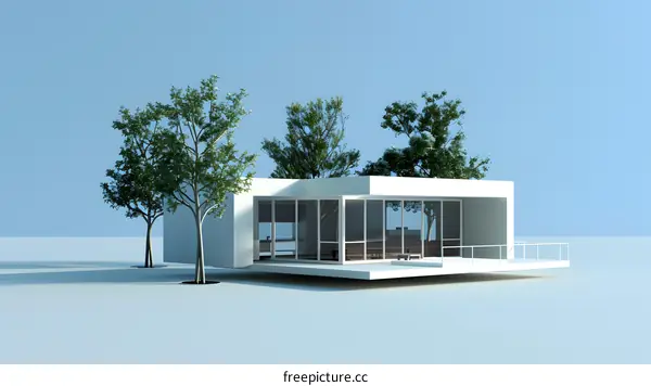 Modern Minimalist House 3D Rendering Design