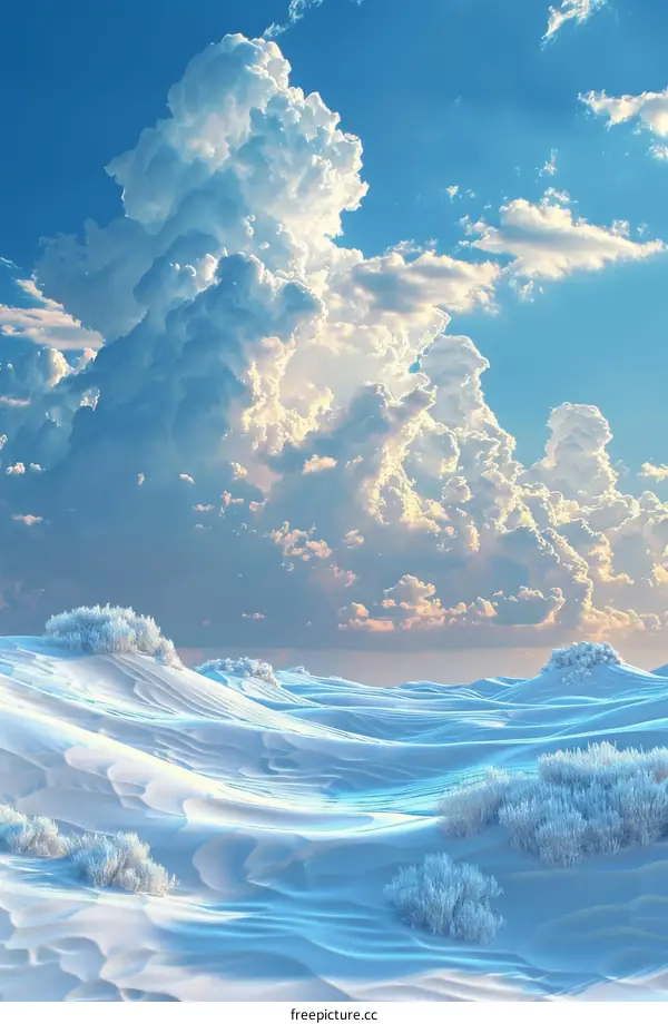 Snow-capped Mountains Towering Over Majestic Glaciers