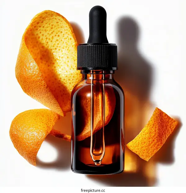 Citrus Essential Oil in Amber Glass Dropper Bottle