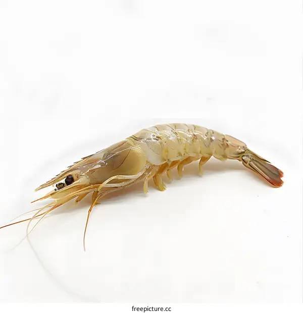 Fresh prawn on white background