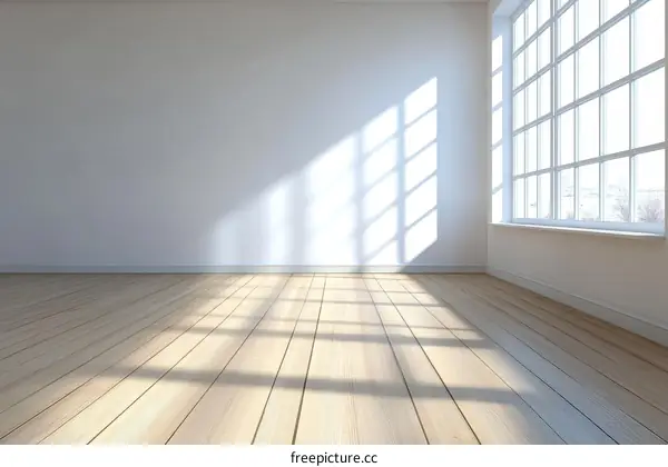 Empty Room Interior Design with Sunlight