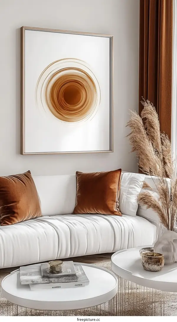 Abstract Art Piece with Circular Design