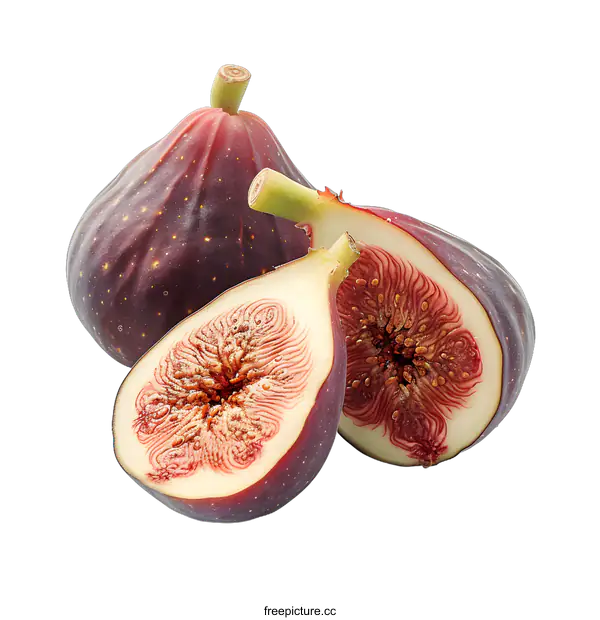 [Transparent Background PNG]Fresh ripe figs isolated on white background