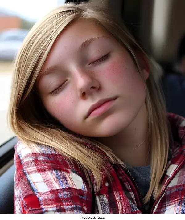 Close Up of a Young Girl Sleeping
