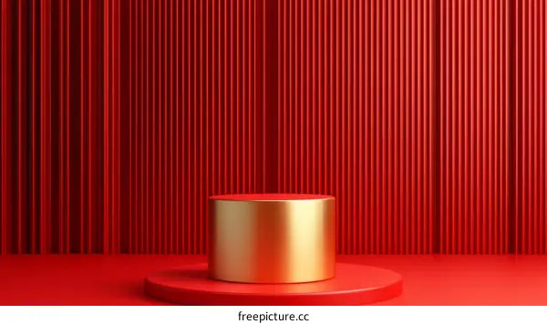 Abstract Red and Gold Minimalist Display Podium