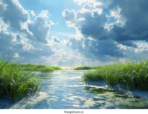 Reeds in a Wetland Landscape