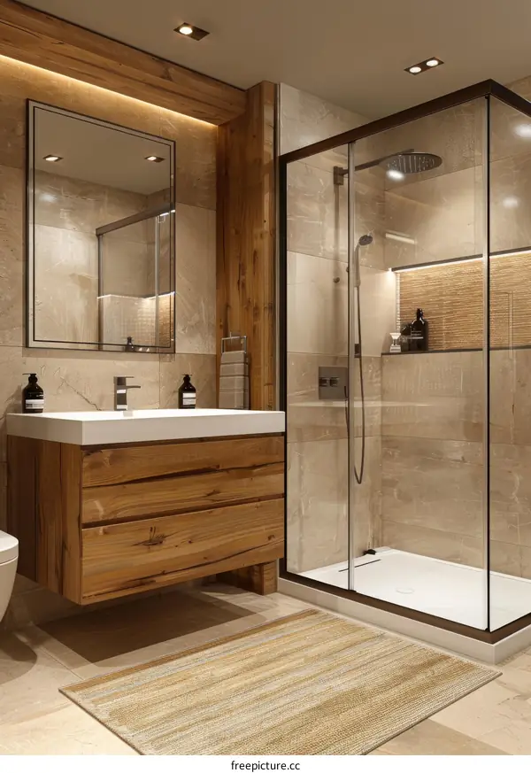 Modern Wooden Bathroom Interior Design
