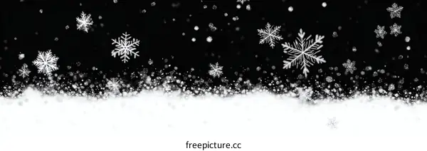 Winter Snowflakes Falling on Snow Background Illustration