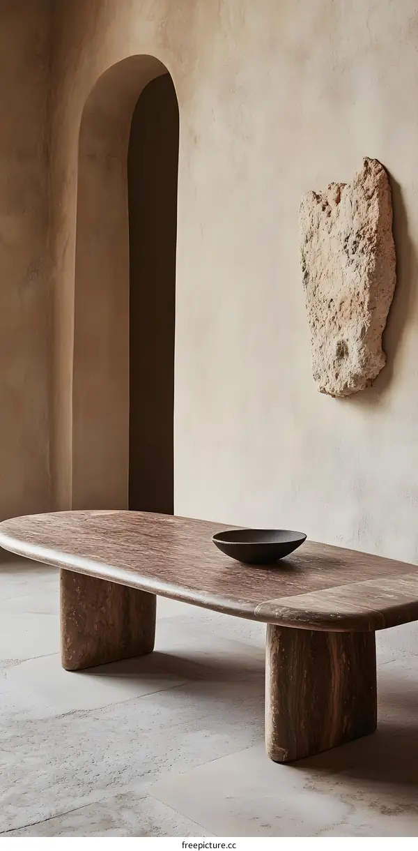 Modern Stone Coffee Table in Minimalist Interior Design