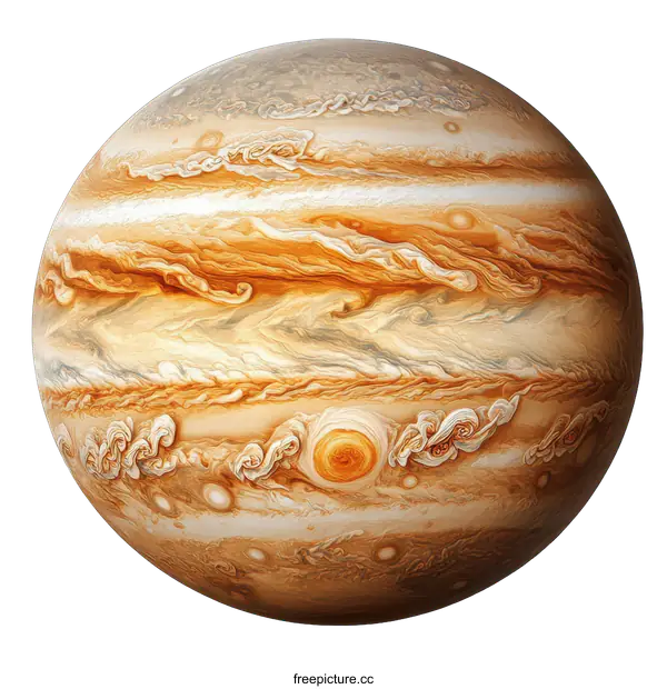[Transparent Background PNG]Jupiter Planet Detailed Colorful Clouds