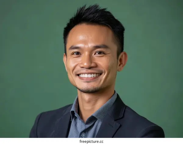 Smiling Asian Man Business Portrait