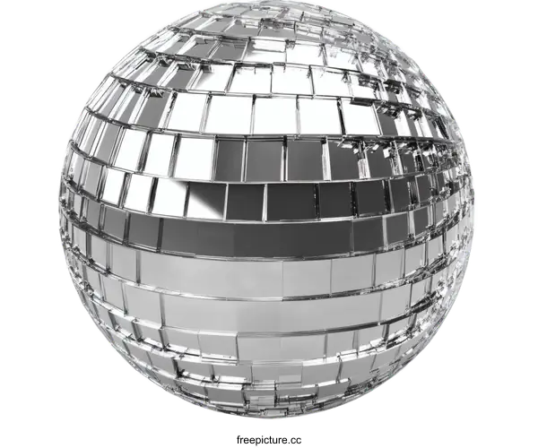 [Transparent Background PNG]Silver Disco Ball Illustration